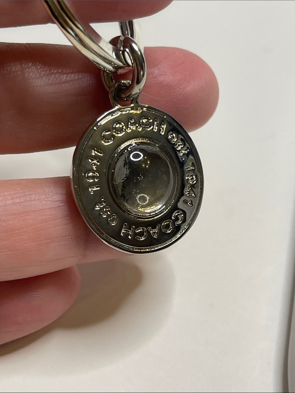 Coach Silver-tone Round Logo Keyring and Coach Pen - Picture 3 of 7